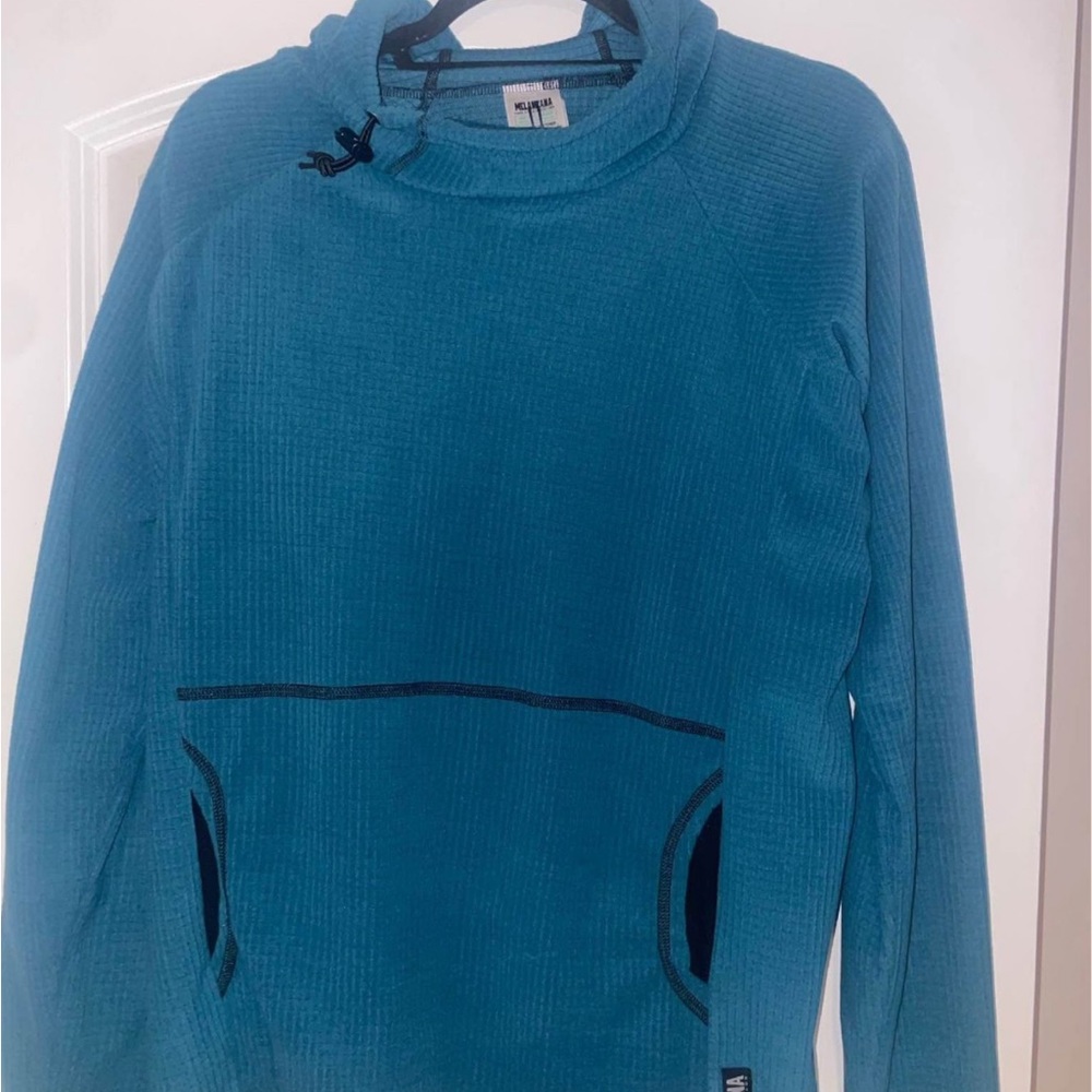 Melanzana Blue Turtleneck Sweater Soft Relaxed Fit